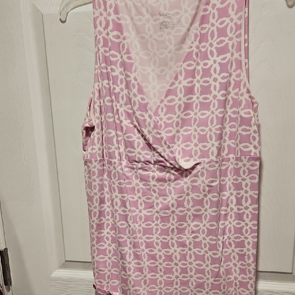 Merona Light Pink and White Patterned Top